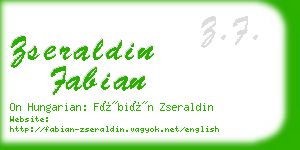 zseraldin fabian business card